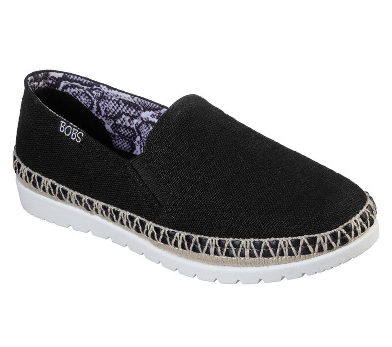 Skechers Dam Svarta Platta Skor - Bobs Flexpadrille 3.0 - Dark Horse - Sverige (ZUNIQ-5869)